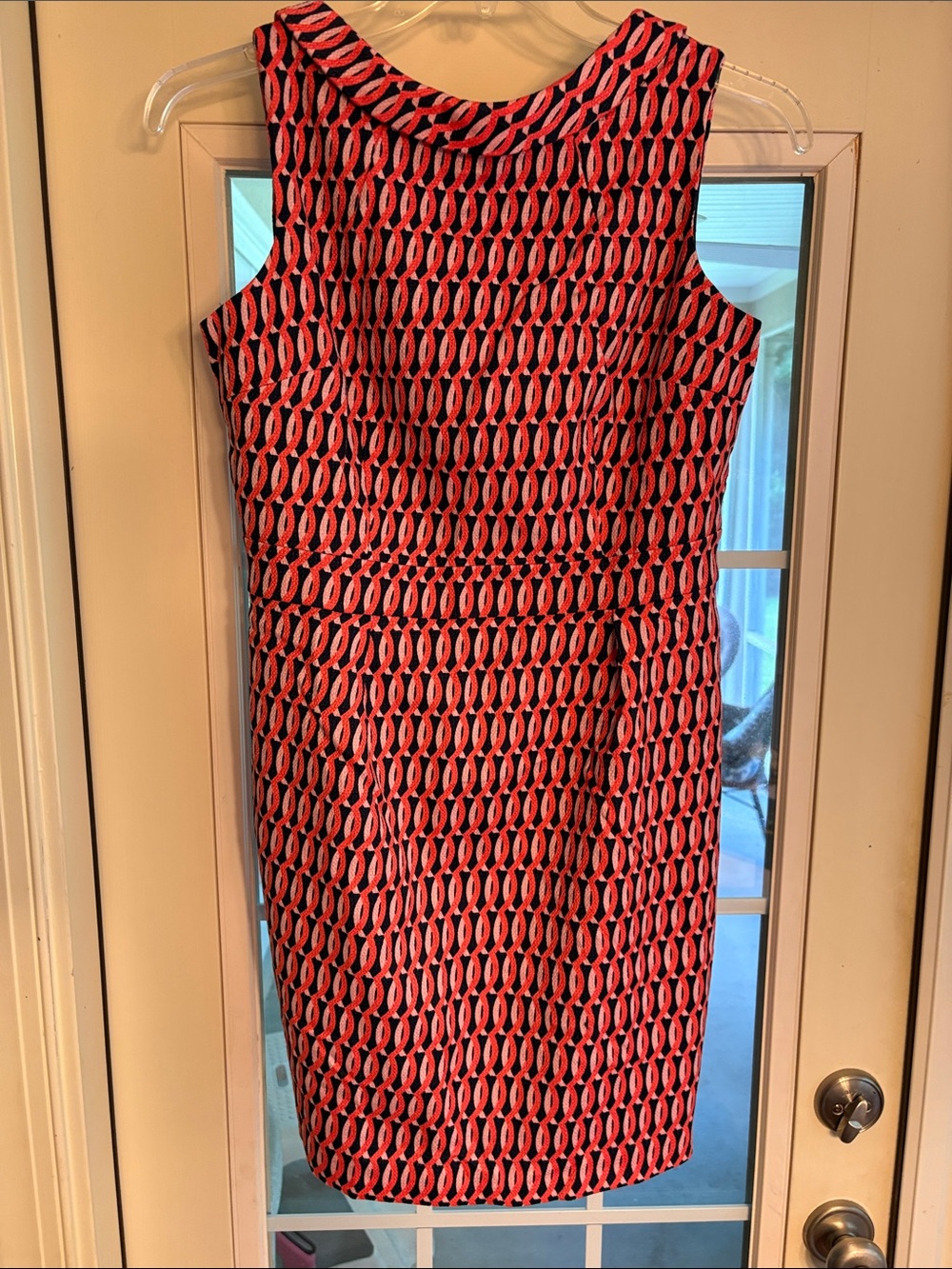 Boden Martha Sleeveless Pink and Black Patterned Sheath Dress 8P